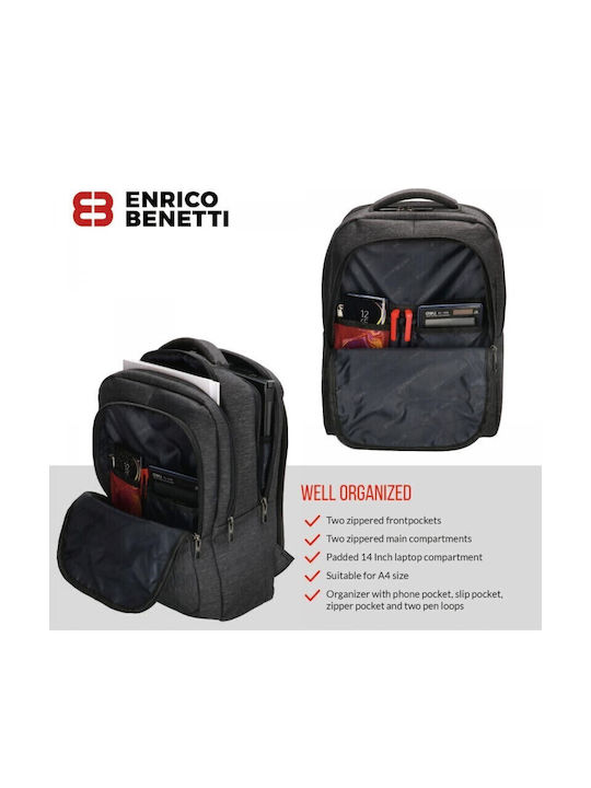 Professioneller Rucksack 30*41*13,5 Enrico Benetti Dunkelbraun Tsa.101.02.03.032 62096