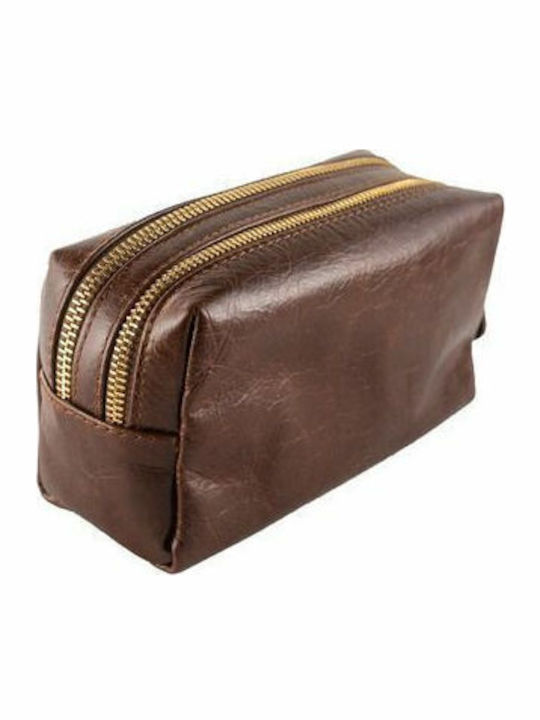 Kouros Leather Toiletry Bag 515 Brown Candle