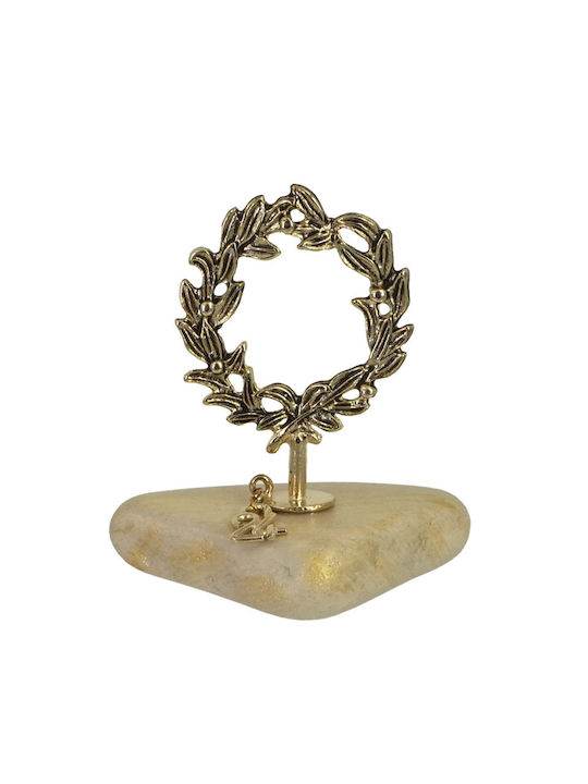 Marhome Coroană de birou Amulet Rodie Auriu din Piatră 11cm 1buc
