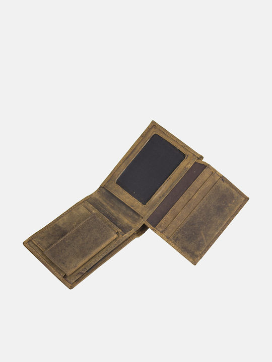Leather Men's Wallet Rcm 134h-Brown