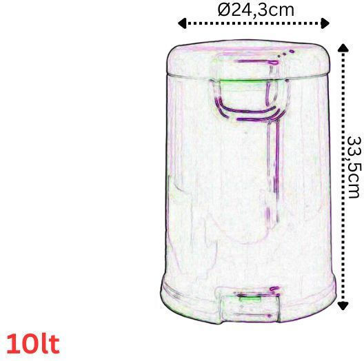 Badezimmer Mülleimer Peda 10lt Ø24.3x33.5cm Innenbehälter Ø20x26.5cm 6lt Kunststoff Weiß Βικτωρια Ελλάδα