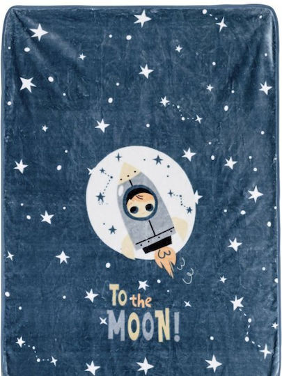 Nima Blanket Velvet To The Moon Blue 160x220cm