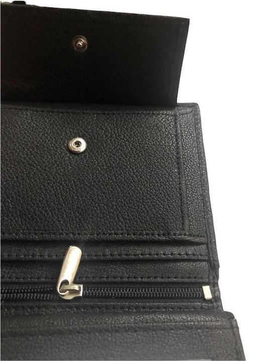 Men's Vertical Wallet 100% Real Leather Black Fits ID