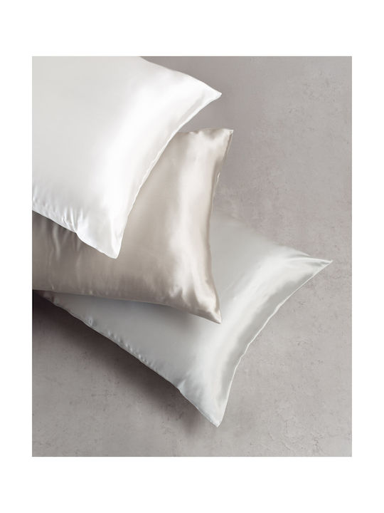 Rythmos Silk Sleep Σετ Μαξιλαροθήκες Oxford Grey 50x70εκ.