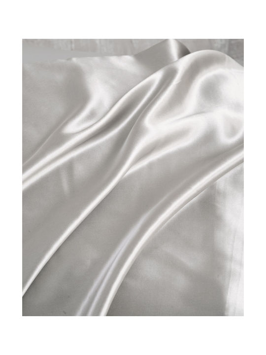 Rythmos Silk Sleep Σετ Μαξιλαροθήκες Oxford Grey 50x70εκ.