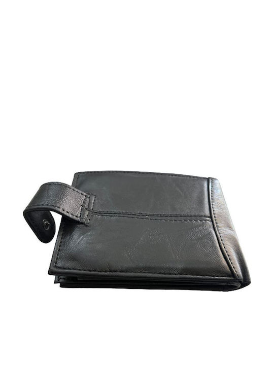 Deri Herrenbrieftasche Schwarz Mit Schiebemechanismus
