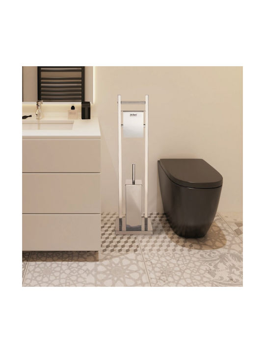 Toilet Paper Stand + Metal Toilet Brush Inter Ceramic 3811c