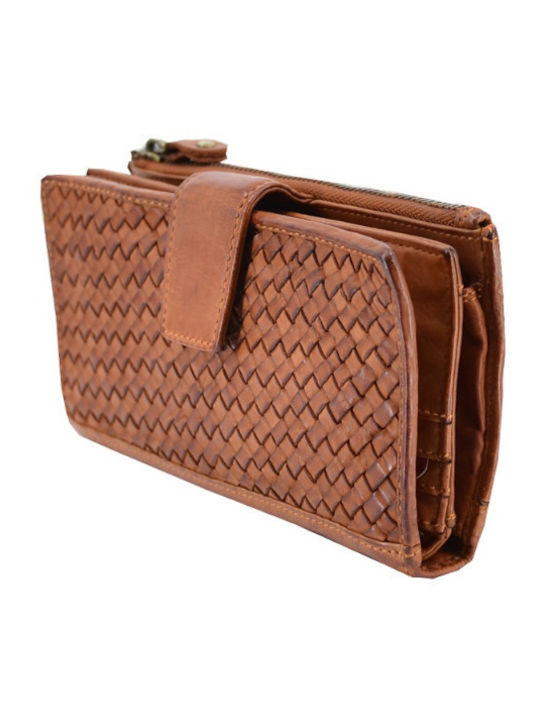 Leder 100 Damenbrieftasche Damen Portemonnaie Code 33-wallet-1456 Tabac Braun