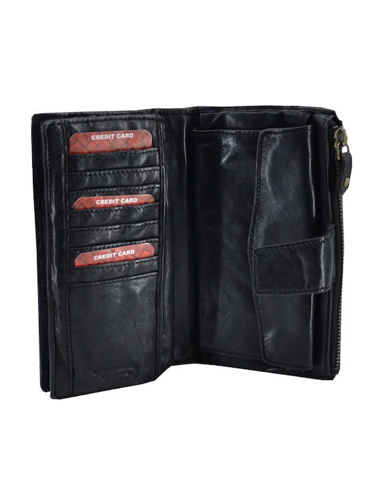 Leather 100 Portofel Dama Din Piele Cod 33-wallet-1456 Negru