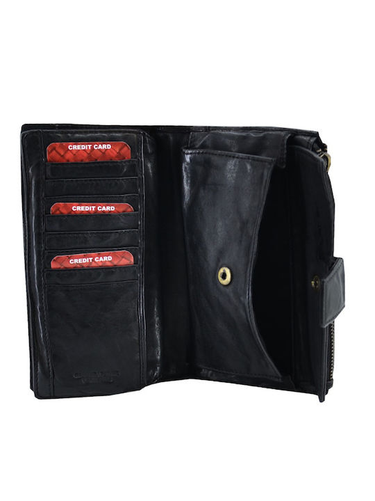 Leather 100 Portofel Dama Din Piele Cod 33-wallet-1456 Negru
