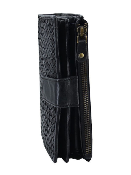 Leather 100 Portofel Dama Din Piele Cod 33-wallet-1456 Negru