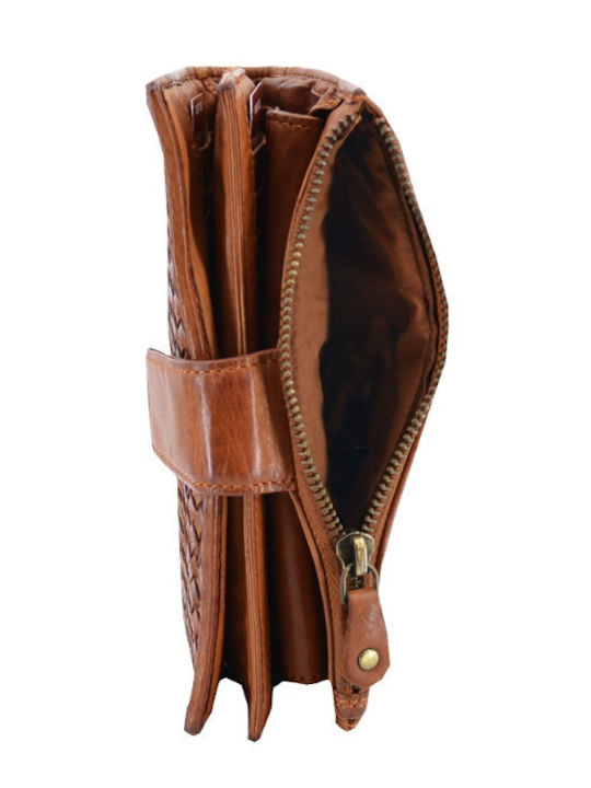 Leder 100 Damenbrieftasche Damen Portemonnaie Code 33-wallet-1456 Tabac Braun