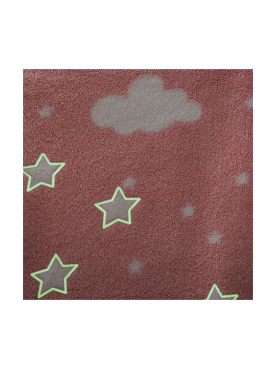 Atmosphera Κουβέρτα Fleece Φωσφορίζουσα Ροζ 150x125εκ.
