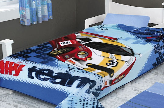 Belpla Decke Kinderdecken Samt Ster Blau 160x220cm