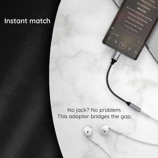 Techsuit Ac12 Μετατροπέας USB-C male σε 3.5mm female Γκρι 2τμχ
