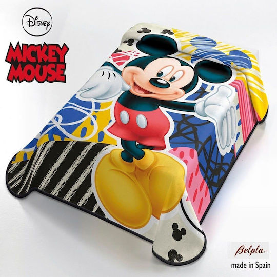Belpla Pătură Din Spania Catifea Mickey Multicolor 160x220cm