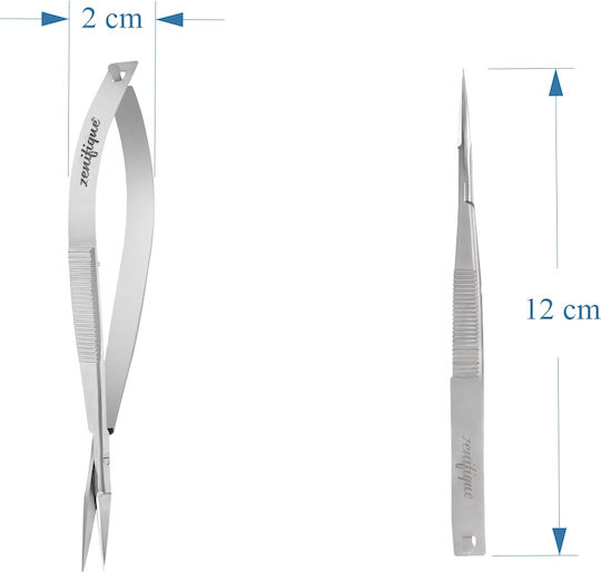 Zenifique Professional Nail Cuticle Scissors Sharp Stainless Steel Blades Silver