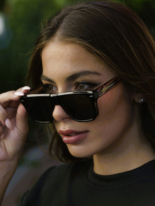 Ghetto Unisex Sunglasses with Black Frame and Black Lens K39746-03