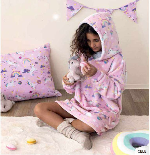 Palamaiki Κουβέρτα Fleece Cositos Cele Ροζ