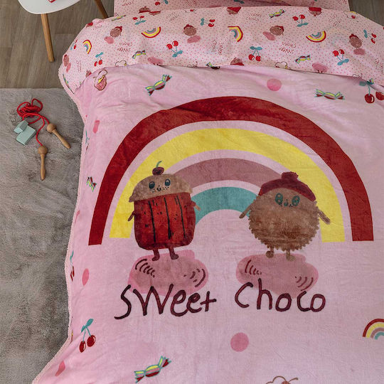 Palamaiki Κουβέρτα Fleece Ροζ 220x160εκ.