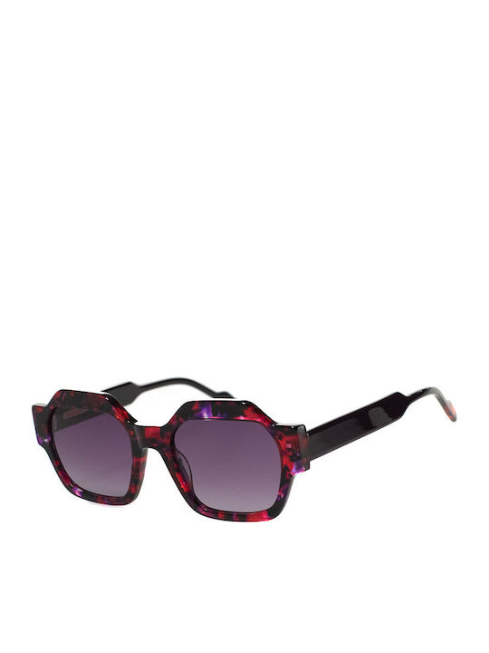 Tipi Diversi Damen Sonnenbrillen mit Schwarzem Horn umrandetem Rahmen und Schwarzem Glas TD526440S04