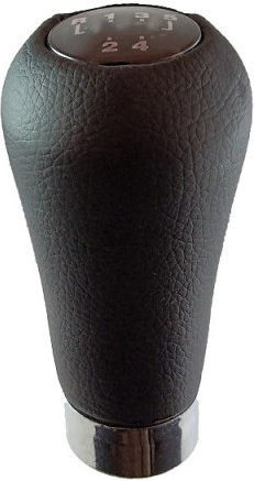 Shift Knob Lever Bmw M-power 5 Speeds Leatherette Black Chrome