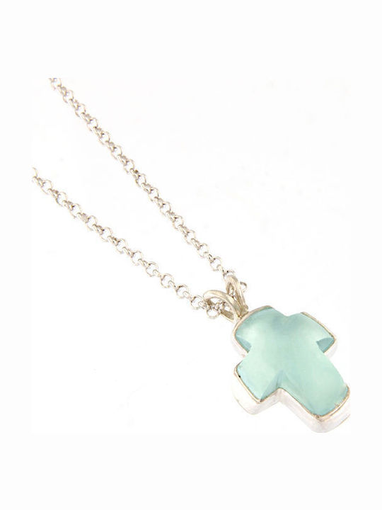 Ios Women's Cross from Silver with Chain