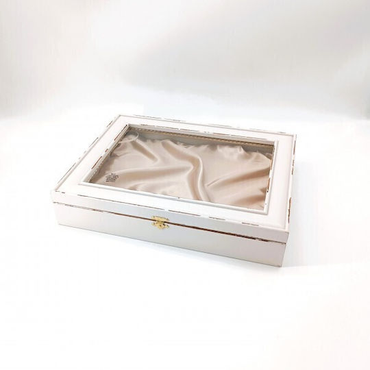 Korres Craft Στεφανοθήκη Ορθογώνια Ξύλινη Χρυσή 26.5x33εκ.