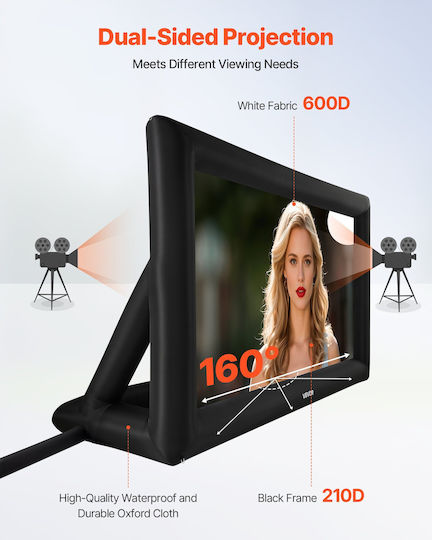 Vevor Οθόνη Προβολής Projector Δαπέδου με Λόγο Εικόνας 16:9 / 20"