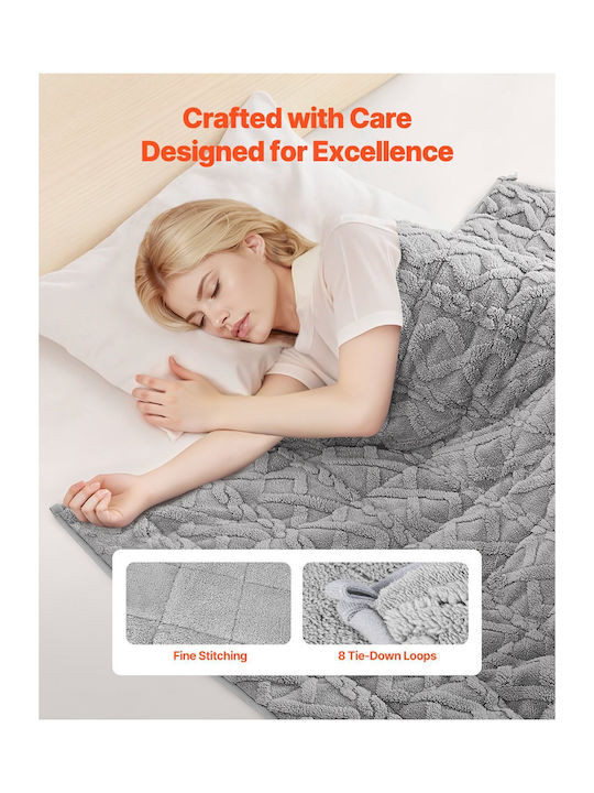 Vevor Κουβέρτα Βαρύτητας Fleece Μονή 152x203εκ. Γκρι