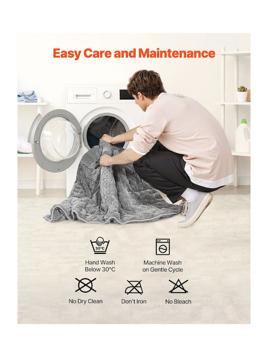 Vevor Κουβέρτα Βαρύτητας Fleece Μονή 152x203εκ. Γκρι