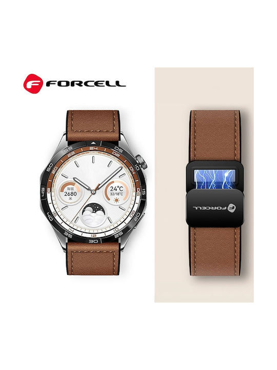 Forcell Каишка Кожа Кафяв (SAMSUNG Часовник 22 мм)
