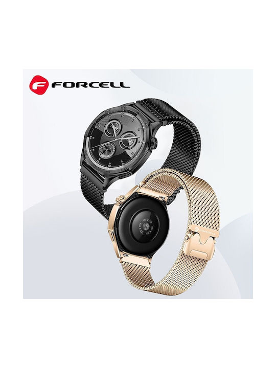 Forcell Λουράκι Ανοξείδωτο Ατσάλι Χρυσό (SAMSUNG Watch 20 mm)