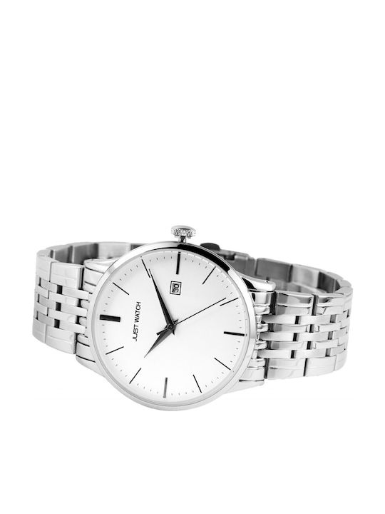 Just Watch Men's Watch Battery with Silver Metal Bracelet