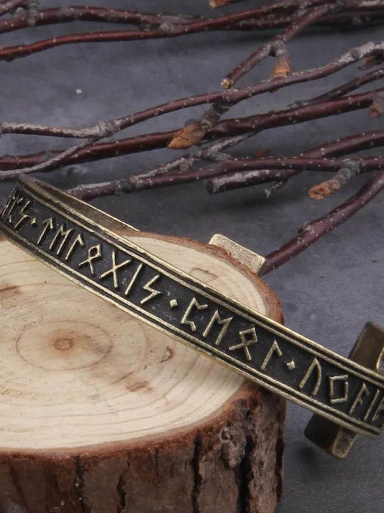 Brățară Metalică Stil Norvegian Nuanță Bronz Sculptată Norwegian Style Metal Bracelet In Bronze Shade Carved Molfs