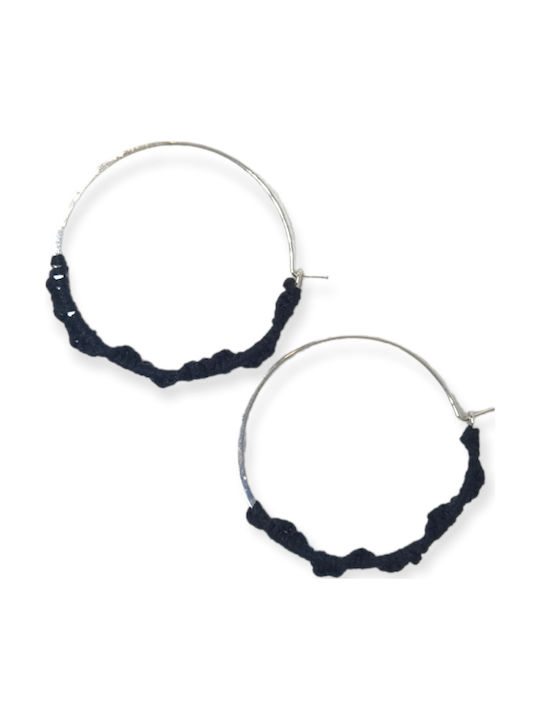 Cercei Cerceri Macrame Ananna Half Half Negru