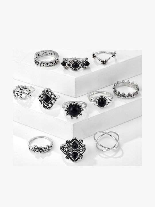 Silver Retro Punk Boho 02 Retro Collar Set
