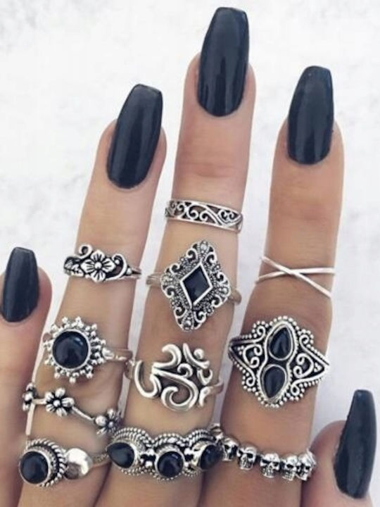 Silver Retro Punk Boho 02 Retro Collar Set