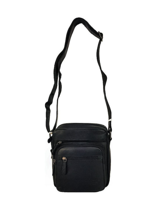 Leather Shoulder Bag Rcm H-13 Black