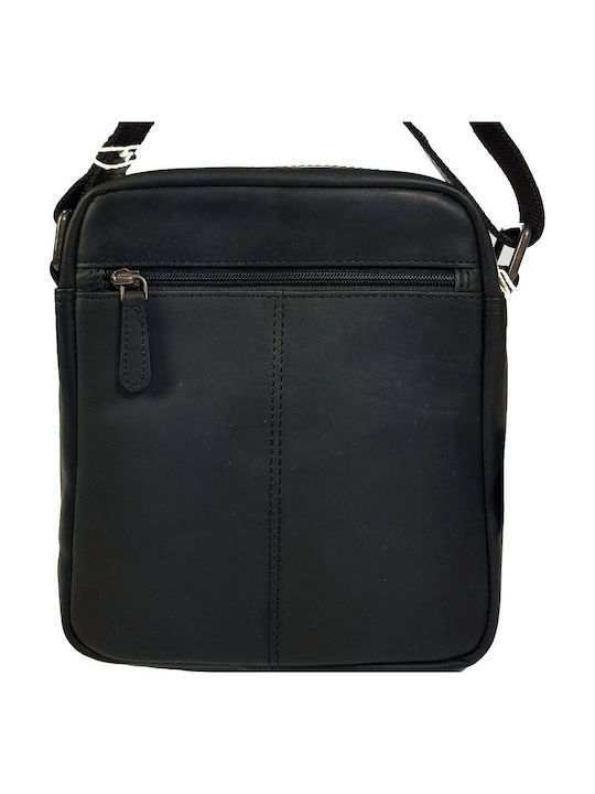 Leather Shoulder Bag Rcm H-13 Black