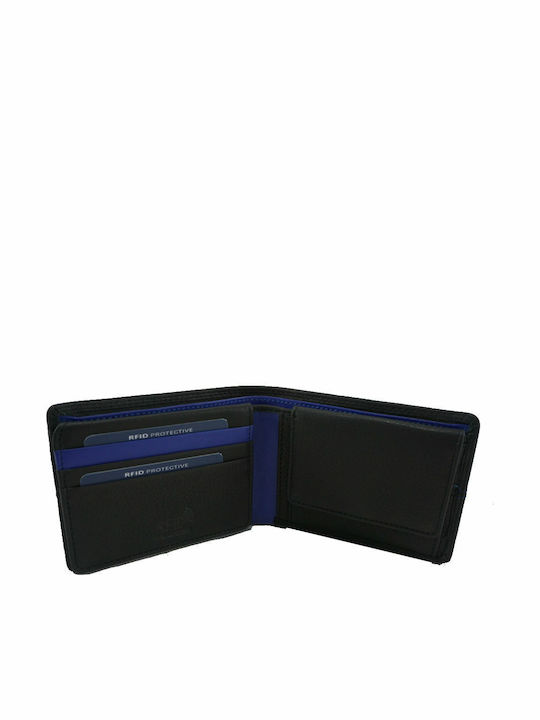 Мъжко Кожено Портмоне Kion Sr-215-rfid Черно Синьо