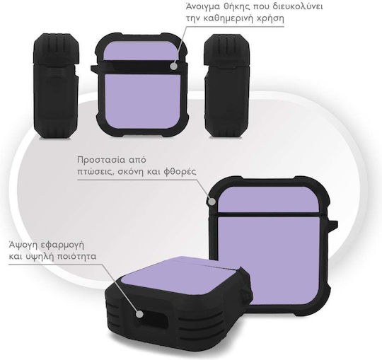 Cazul Din Silicon Sonique Colorbloc Series AirPods 1/2 Violet