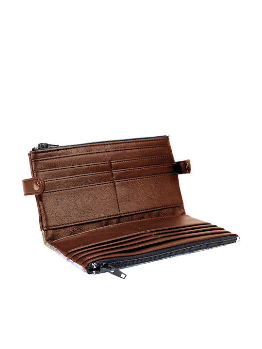 Large Women's Card Wallet Pera Wallet S.wallet Cats Blue-Tan Brown