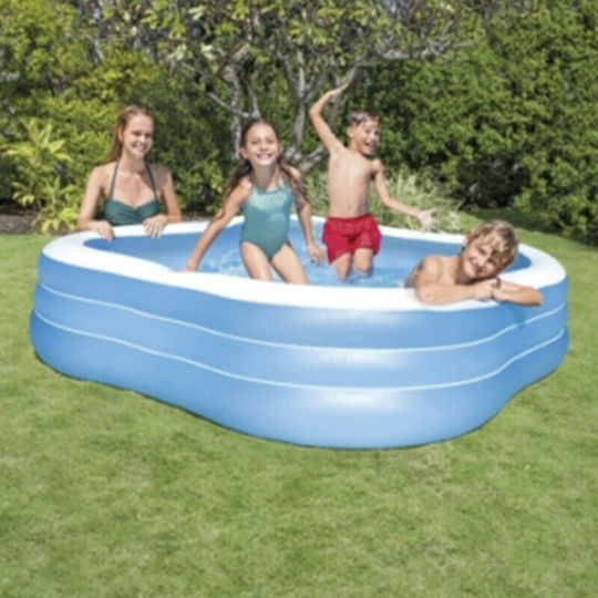 Intex Swim Center Children's Square Swimming Pool 1250lt Inflatable 229x229x56cm Blue