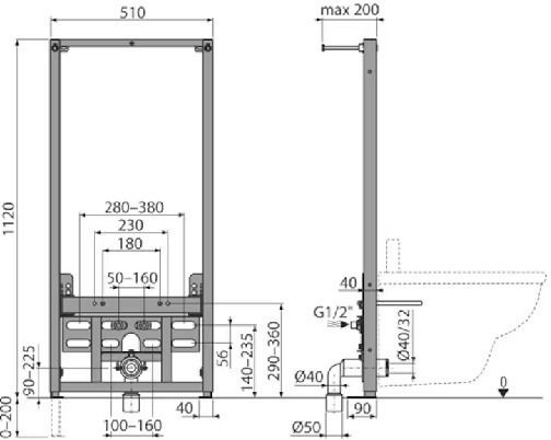 Installation Frame Bidet A105/1120