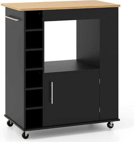Costway Lebensmittelregal Mit Rädern Schwarz KC55547BK Costway Lebensmittelregal Mit Rädern Schwarz KC55547BK