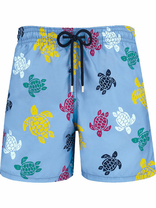 Men's Swimwear Shorts Light Blue with Patterns