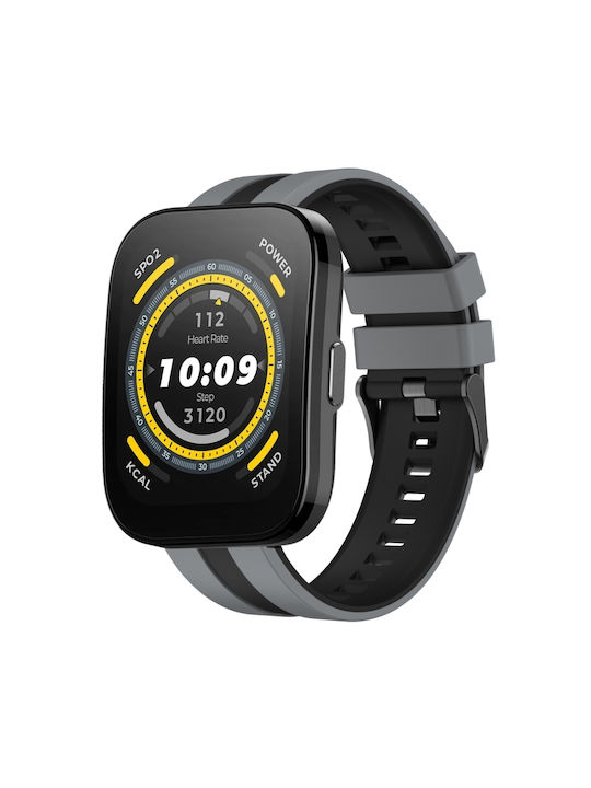 Amazfit Bip 5 22mm Δίχρωμο Αθλητικό Μπρασελέ Σιλικόνης Γκρι+μαύρο Amazfit Bip 5 22mm Δίχρωμο Αθλητικό Μπρασελέ Σιλικόνης Γκρι+μαύρο