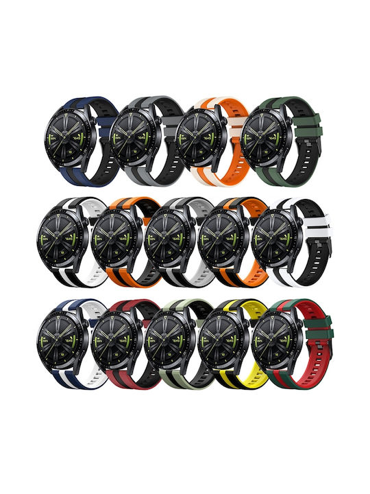 Amazfit GTR 3 22mm Two-Tone Sports Silicone Watch Strap Blue+Black