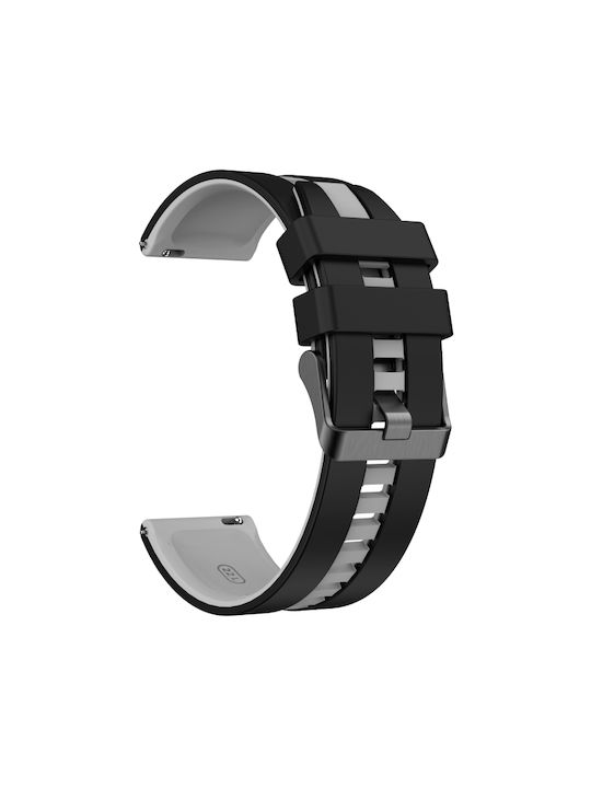 Amazfit Bip 5 22mm Δίχρωμο Αθλητικό Μπρασελέ Σιλικόνης Μαύρο+γκρι Amazfit Bip 5 22mm Δίχρωμο Αθλητικό Μπρασελέ Σιλικόνης Μαύρο+γκρι